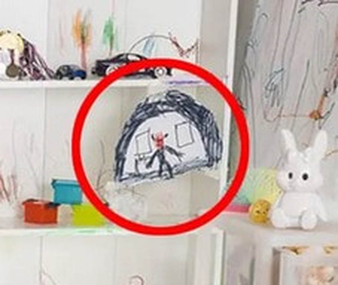 Balenciaga drawing of devil by child