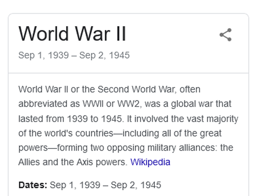 World War 2 ending date